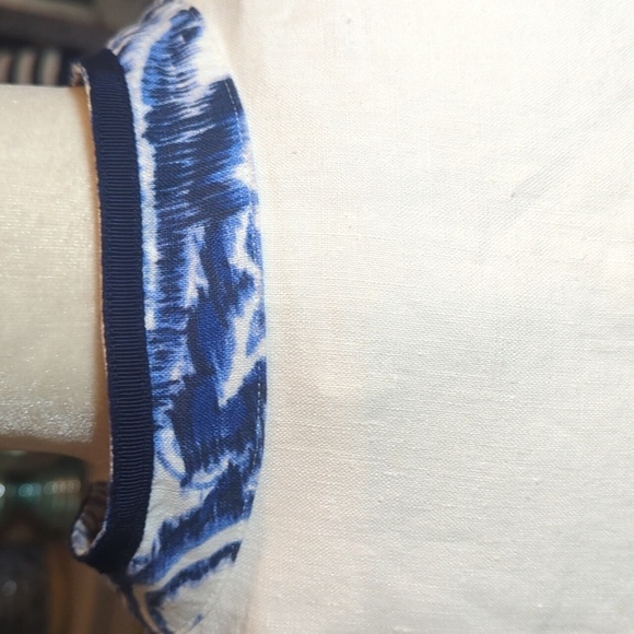 Linen Willow Print Brushed Paisley Mandarin Inverted Collar Blazer Chico's 2 Lrg - Picture 7 of 11